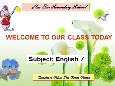 Bài giảng ôn tập Tiếng Anh Lớp 7 - Unit 4, 5, 6 - Period 56, Lesson 2: Skills