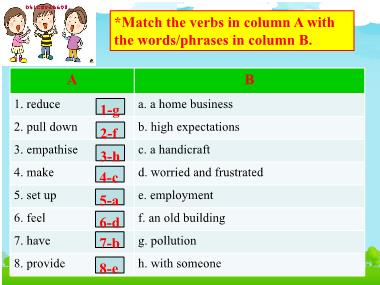 Bài giảng ôn tập Tiếng Anh Lớp 9 - Unit 1, 2, 3 - Lesson 1: Language