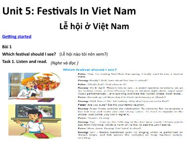 Bài giảng Tiếng Anh Khối 8 - Unit 5: Festivals in Viet Nam - Lesson 1: Getting started