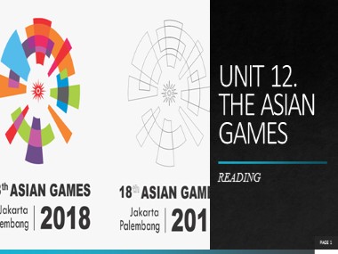 Bài giảng Tiếng Anh Lớp 11 - Unit 12: The Asian games - Reading