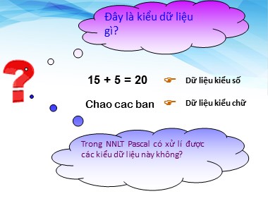 Bài giảng Tin học Lớp 8 - Bài 3: Chương trình máy tính và dữ liệu - Nguyễn Thị Thu Hằng