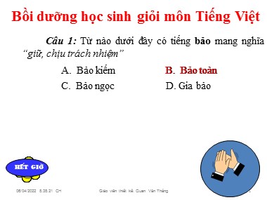 Bồi dưỡng học sinh giỏi môn Tiếng Việt 5 - Quan Văn Thắng