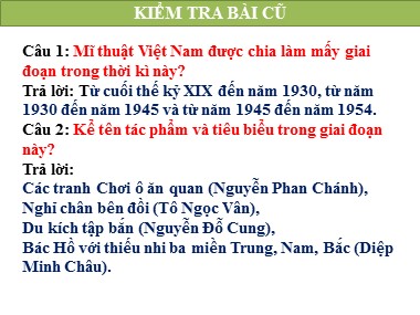 Bài giảng Mĩ thuật Lớp 7 - Tiết 22, Bài 21: Một số tác giả và tác phẩm tiêu biểu của mĩ thuật Việt Nam từ cuối thế kỉ XIX đến 1954
