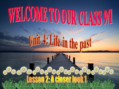 Bài giảng môn Tiếng Anh Lớp 9 - Unit 4: Life in the past - Lesson 2: A closer look 1
