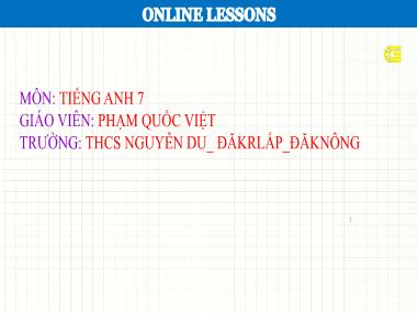 Bài giảng Tiếng Anh Lớp 7 - Unit 8: Films - Lesson 3: A closer look 2 - Phạm Quốc Việt