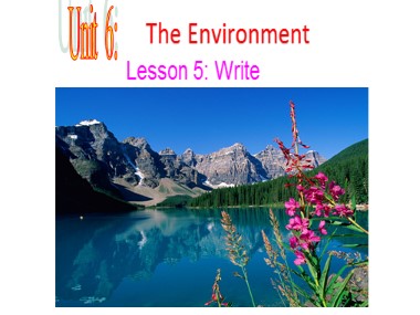Bài giảng Tiếng Anh Lớp 9 - Unit 6: The Environment - Lesson 5: Write