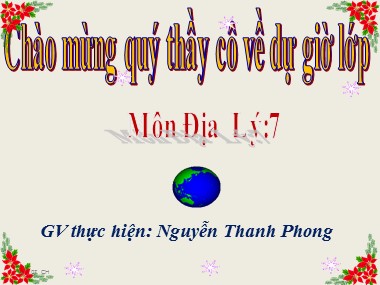 Bài giảng Địa lí Lớp 7 - Bài 48: Thiên nhiên châu Đại Dương - Nguyễn Thanh Phong