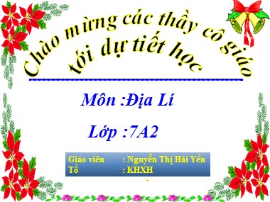 Bài giảng Địa lí Lớp 7 - Bài 54: Dân cư xã hội châu Âu - Nguyễn Thị Hải Yến