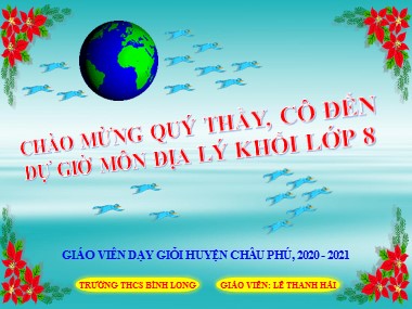 Bài giảng Địa lí Lớp 8 - Bài 34: Các hệ thống sông lớn ở nước ta - Lê Thanh Hải