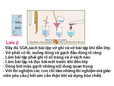 Bài giảng Hóa học Khối 8 - Tiết 1: Mở đầu môn Hóa học