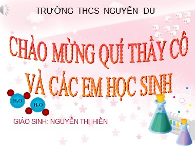 Bài giảng Hóa học Lớp 8 - Bài 36: Nước - Nguyễn Thị Hiền