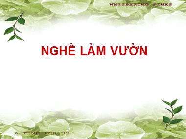 Bài giảng Nghề làm vườn