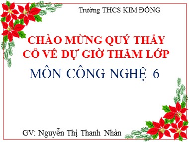 Bài giảng Công nghệ Lớp 6 - Tiết 19: Sắp xếp đồ đạc hợp lí trong nhà ở - Nguyễn Thị Thanh Nhàn