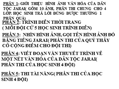 Bài giảng Ngoại khóa - Tìm hiểu văn hóa Jarai