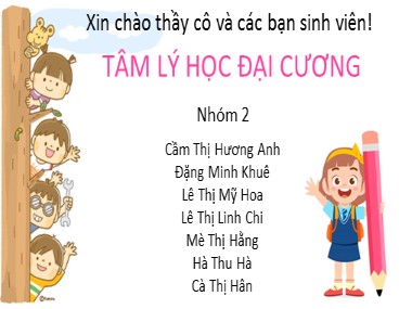 Bài thuyết trình Tâm lý học đại cương - Chủ đề: Cấu trúc nhân cách - Cầm Thị Hương Anh