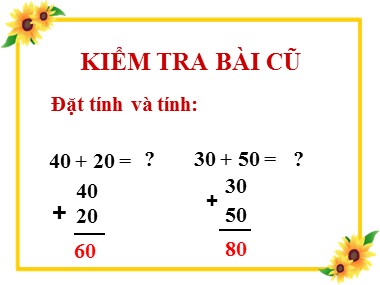 Bài giảng Toán Khối 1 - Trừ các số tròn chục