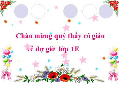 Bài giảng Toán Lớp 1 - Bài toán có lời văn