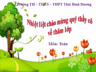 Bài giảng Toán Lớp 1 - Phép cộng trong phạm vi 4 - Trường TH, THCS, THPT Thái Bình Dương