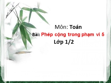 Bài giảng Toán Lớp 1 - Phép cộng trong phạm vi 5