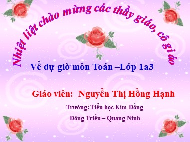 Bài giảng Toán Lớp 1 - Phép trừ dạng 17-3 - Nguyễn Thị Hồng Hạnh