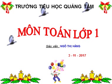 Bài giảng Toán Lớp 1 - Phép trừ trong phạm vi 3 - Ngô Thị Hằng