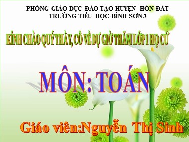 Bài giảng Toán Lớp 1 - Phép trừ trong phạm vi 3 - Nguyễn Thị Sinh