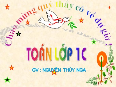 Bài giảng Toán Lớp 1 - Phép trừ trong phạm vi 3 - Nguyễn Thúy Nga