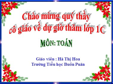 Bài giảng Toán Lớp 1 - Phép trừ trong phạm vi 5 - Hà Thị Hoa