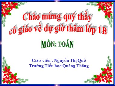 Bài giảng Toán Lớp 1 - Phép trừ trong phạm vi 5 - Nguyễn Thị Quế