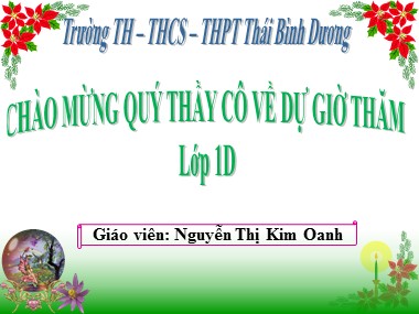 Bài giảng Toán Lớp 1 - Phép trừ trong phạm vi 8 - Nguyễn Thị Kim Oanh