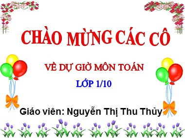 Bài giảng Toán Lớp 1 - Phép trừ trong phạm vi 9 - Nguyễn Thị Thu Thủy