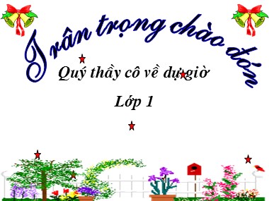 Bài giảng Toán Lớp 1 - Phép trừ trong phạm vi 9