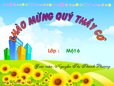 Bài giảng Toán Lớp 1 - Số 0 trong phép trừ - Nguyễn Thị Thanh Phượng