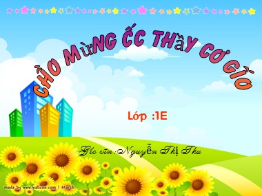 Bài giảng Toán Lớp 1 - Số 0 trong phép trừ - Nguyễn Thị Thu