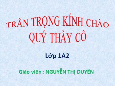 Bài giảng Toán Lớp 1 - Vẽ đoạn thẳng có độ dài cho trước - Nguyễn Thị Duyên