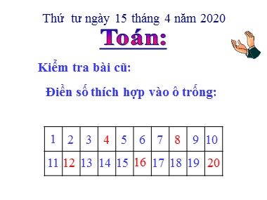 Bài giảng Toán Khối 1 - Luyện tập chung (Trang 125) (Bản đẹp)