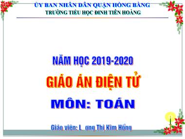 Bài giảng Toán Lớp 1 - Điểm. Đoạn thẳng - Lương Thị Kim Hồng