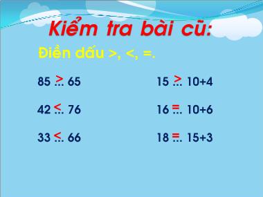 Bài giảng Toán Lớp 1 - Giải toán có lời văn (Tiếp theo)