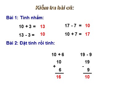 Bài giảng Toán Lớp 1 - Luyện tập chung (Trang 114) (Bản hay)