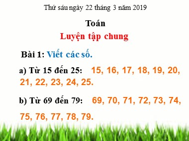 Bài giảng Toán Lớp 1 - Luyện tập chung (Trang 147) (Bản đẹp)