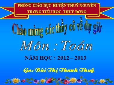 Bài giảng Toán Lớp 1 - Luyện tập (Trang 52) - Bùi Thị Thanh Thuỷ