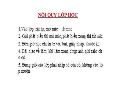 Bài giảng Toán Lớp 1 - Ôn tập về phép cộng và phép trừ