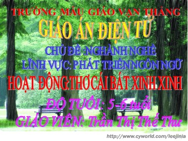 Bài giảng Mầm non Lớp Lá - Chủ đề: Ngành nghề - Hoạt động: Thơ Cái bát xinh xinh - Trần Thị Thế Thư