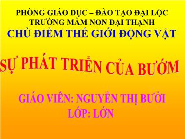 Bài giảng Mầm non Lớp Lá - Chủ điểm: Thế giới động vật - Sự phát triển của bướm - Nguyễn Thị Bưởi