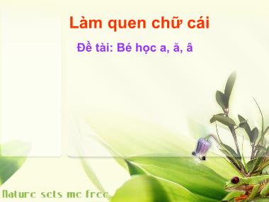 Bài giảng Mầm non Lớp Lá - Làm quen chữ cái - Đề tài: Bé học a, ă, â