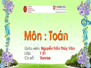 Bài giảng Toán Lớp 1 - Luyện tập (Trang 156) - Nguyễn Trần Thúy Vân