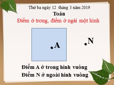 Bài giảng Toán Khối 1 - Điểm ở trong, điểm ở ngài một hình (Bản chuẩn kiến thức)