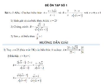 Bài giảng Chữa đề môn Toán Lớp 9