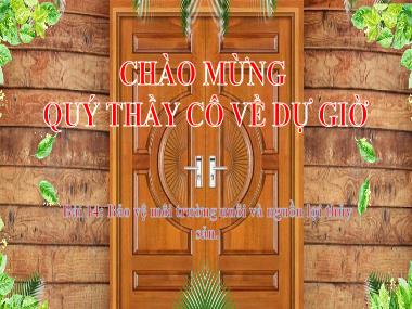 Bài giảng Công Nghệ Lớp 7 - Bài 14: Bảo vệ môi trường nuôi và nguồn lợi thủy sản