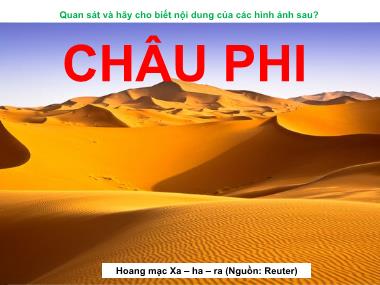 Bài giảng Địa Lí Lớp 7 - Bài 9: Vị trí địa lí, đặc điểm tự nhiên châu phi